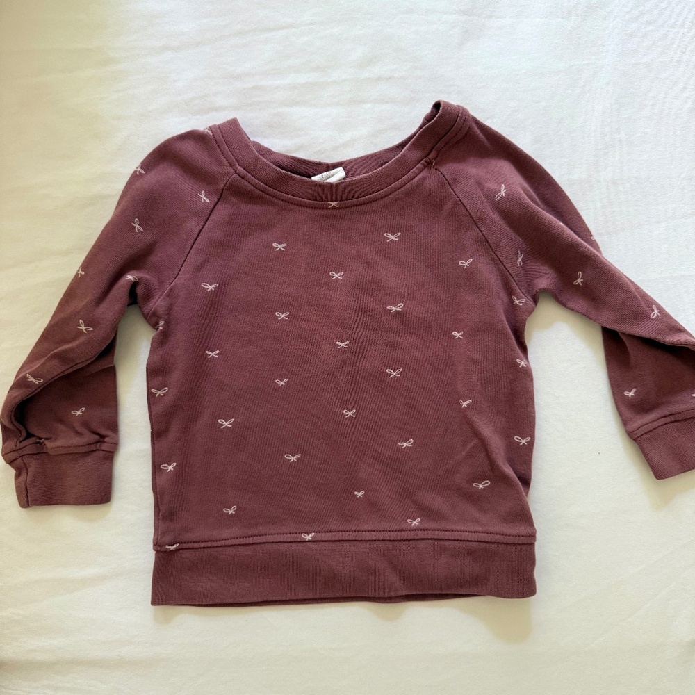 Sweet Colored Organics Bows Sweatshirt, 12-18mo